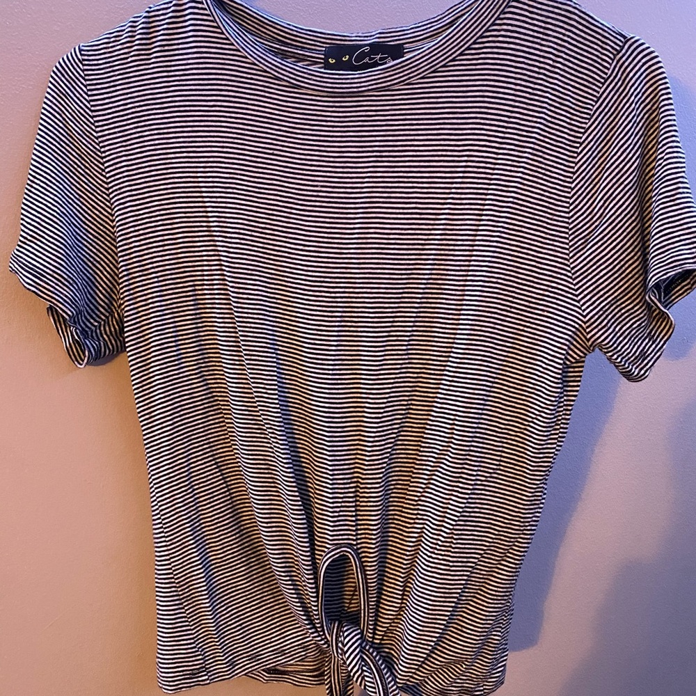 black and white striped tshirt
